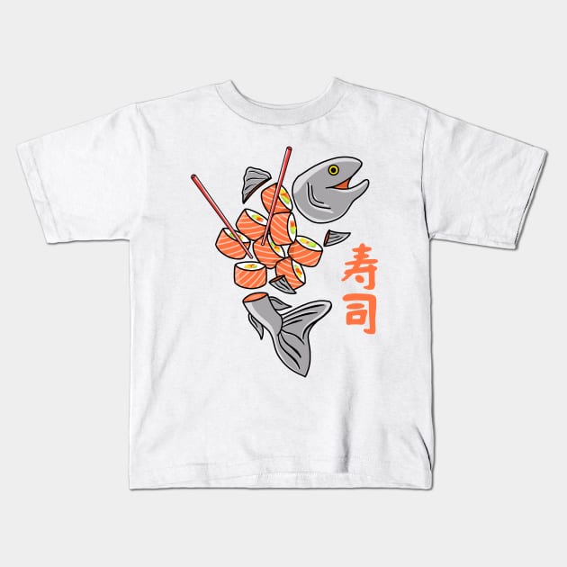 Salmon Sushi Kids T-Shirt by Kimprut